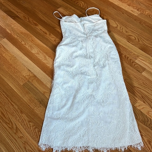 BHLDN Amsale Connie Lace Midi Slip Dress Size 6 Cowl Neck White NWT - Picture 17 of 17